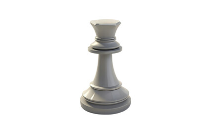 Fototapeta premium Antique wooden chess piece, including a king and queen, isolated on white background