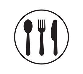 Fork and spoon icon, knife icon. cutlery icon set. Menu symbol. Restaurant icon on white background. vector Illustration.