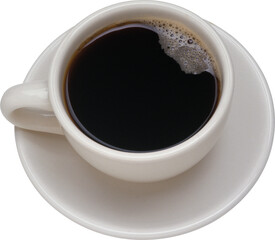 Cup of black coffee, A fresh cup of black coffee, coffee cup isolated on a white background, coffee cup/mug with hot black coffee, isolated design element
