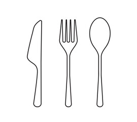 Fork and spoon icon, knife icon. cutlery icon set. Menu symbol. Restaurant icon on white background. vector Illustration.