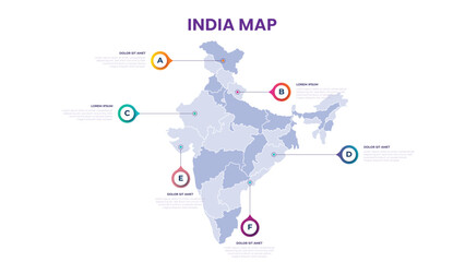A map of the India. India infographic vector illustration with data and country information