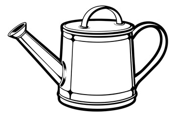 Watering Can vector line art illustration