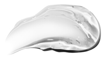 smear of transparent cosmetic gel. On an empty background