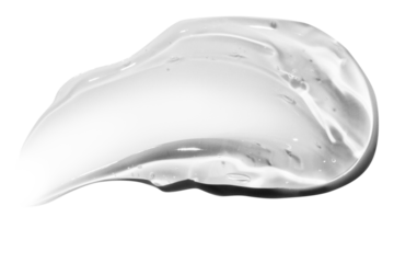 smear of transparent cosmetic gel. On an empty background