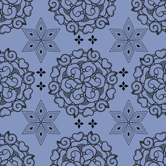 Patterns, fabric patterns, tile patterns, wallpapers, handmade works, embroidery patterns, Asian and tribal styles heart and mandalas 
