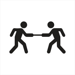 Tug of war icon. Play, rope, game icon