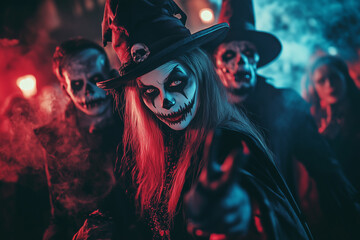 Creative adult Halloween costumes shine at a lively costume party