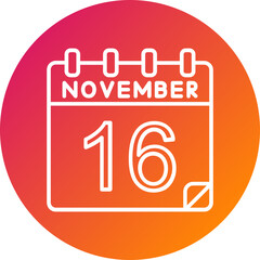 16 November Vector Icon Design