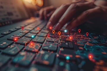 Location tracking on a keyboard