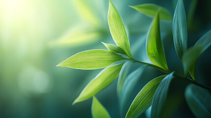 Abstract green plant, wallpaper, the lush greenery of beautiful plants is pleasing to the eye.