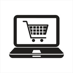 Online shopping icon. Shopping list. Supermarket trolley. Add to basket icon