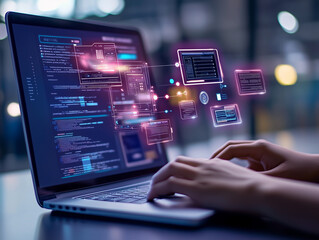 Person using AI tools for digital interaction, highlighting tech innovation and AI integration.