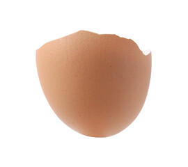 Piece of broken eggshell isolated on white