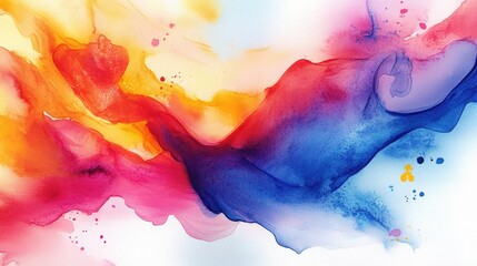 Abstract watercolor art with flowing colors and natural shapes, forming a vivid,