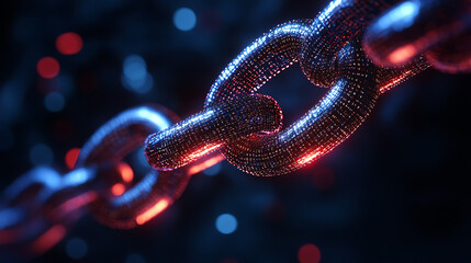 Fototapeta premium Blockchain data security, wallpaper, the security of all forms of transaction data technology