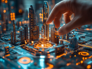 Advanced holographic projection for real estate investments with interactive features.