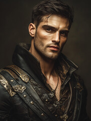 Obraz premium handsome swashbuckling hero - generative ai