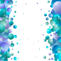 Background with render 3d blue balls. Round Sphere of geometric objects, pearl made of metal and plastic. Template with social media story, social networks. vector illustration. Eps 10