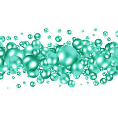 Pearl photo frame. Colored balls. Decor element. Green balls. Eps 10