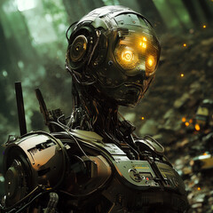 Advanced concept image of AI and money with a digital and technological theme.