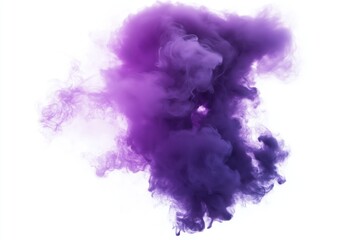 Light purple smoke billowing before white background