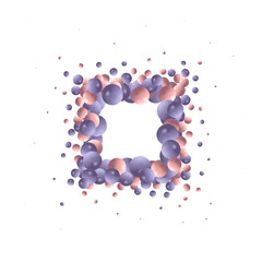 Abstract background. Vector photo frame. Colored balls. Eps 10