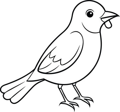 recommend clip art: Playful robin carrying a worm line art vector illustrating a happy bird in a minimalistic style
                    