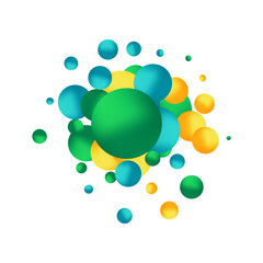 Colorful balls 3d render. Colorful balls on white background. Abstract digital illustration. Eps 10