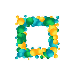 Abstract balls geometric gradient color background. For graphic design. 3d render illustration. Photo frame. Eps 10