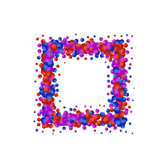 Colorful abstract background. Photo frame made of colorful balloons. Design element. Eps 10