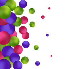 Colorful shiny glass balls 3d graphic. Precious beads. White background isolated. Eps 10