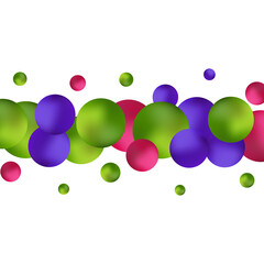 Shiny balls with different size on simple gradient background. Glossy bubbles in empty space. Abstract composition with chaotic floating spheres. 3d rendering. Eps 10