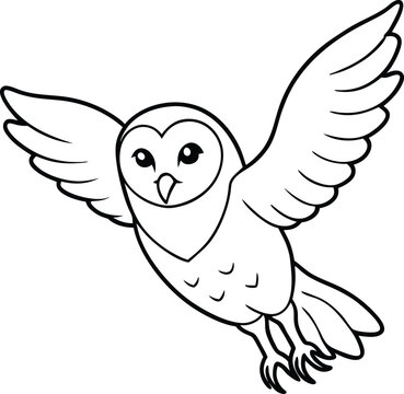 recommend clip art: Delightful barn owl line art vector capturing the playful essence of this wise bird
                    