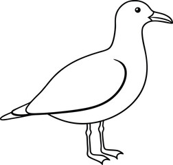 Elegant seagull standing vector ideal for beach and ocean-related projects
