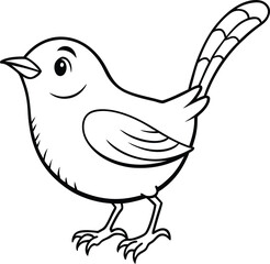 Vibrant cheerful wren vector with a friendly and energetic pose adding a burst of joy and color to any creative project

