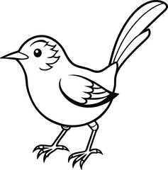 Bright and lively cheerful wren vector showcasing a happy bird with a colorful design ideal for cheerful and dynamic artwork


