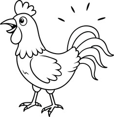 Rooster crowing vector radiates cheerful energy perfect for morning-themed designs and uplifting visuals

