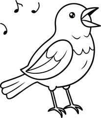 Enjoy the lively vector of a cheerful nightingale singing full of vibrant colors and joyful energy ideal for brightening up your designs

