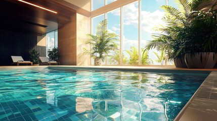 Fototapeta premium Indoor pool with a view