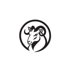 Goat Logo or Symbol with Circle Vector Art for Branding and Identity isolated on transparent background.