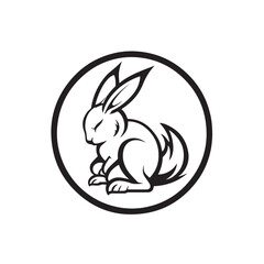 Arctic Hare Logo or Symbol with Circle Vector Art for Branding and Identity isolated on transparent background