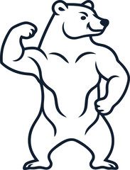 Detailed bear vector illustration capturing a majestic bear with intricate fur patterns and natural tones
