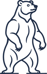 Simple bear vector design featuring a cute bear standing on its hind legs with a friendly expression
