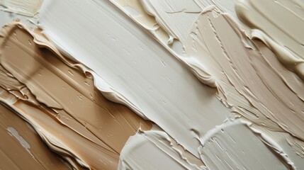 Variety of skin tones in a textured, paint-like format. Keywords: skin tones, texture, paint, cream