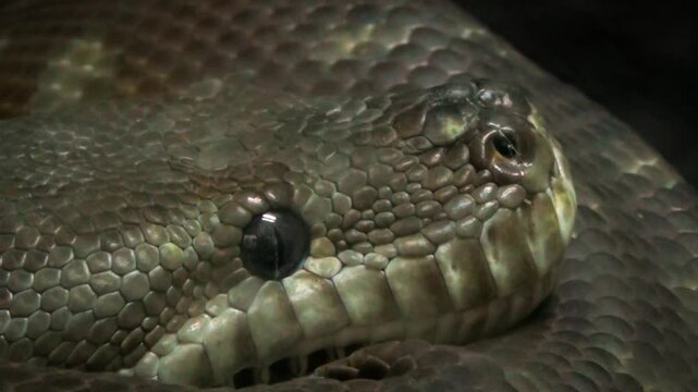Bredl's python (Morelia bredli) head close-up