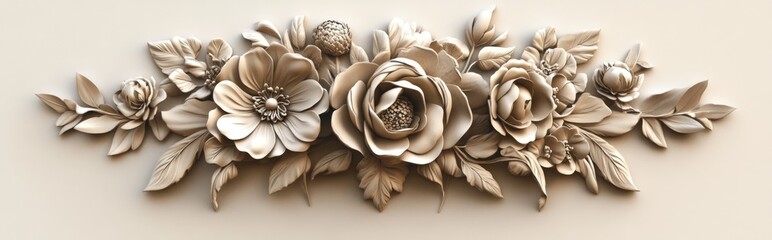 3D rendering of vintage floral decor