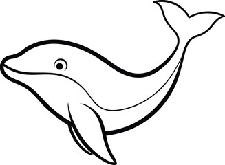 Fototapeta premium Artistic whale vector with delicate line work and a splash of oceanic blue tones 