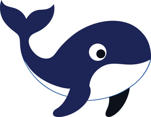 Detailed whale vector featuring a dynamic splash effect in a vivid ocean setting
