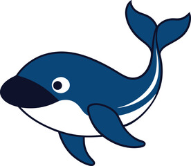 Stunning whale vector design capturing the majesty of ocean giants in vibrant colors
