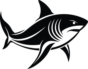 Classic shark vector illustration featuring a traditional approach with realistic details and sharp edges
